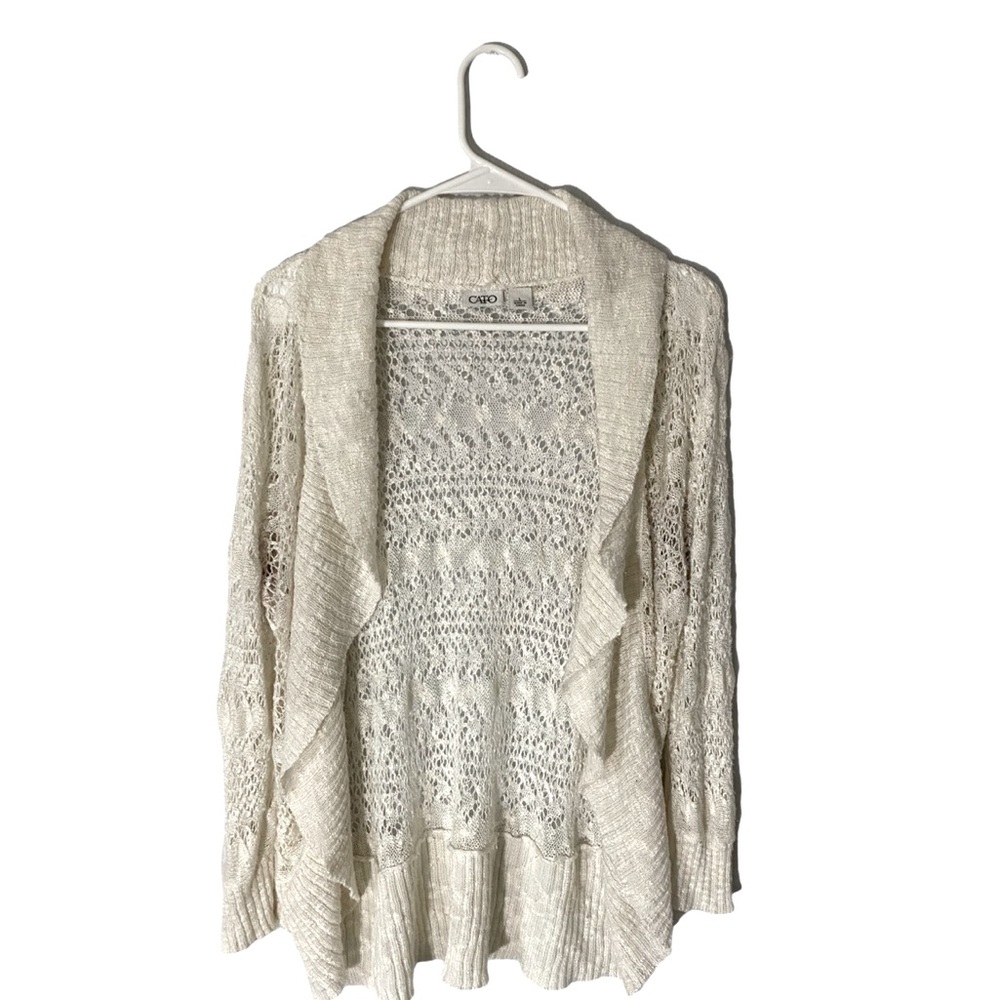 Cato knitted cardigan. Size large. Color cream.